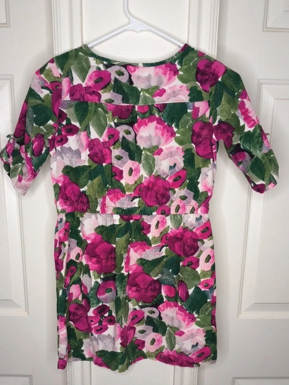 Gymboree Pink and Green Floral Knit Dress